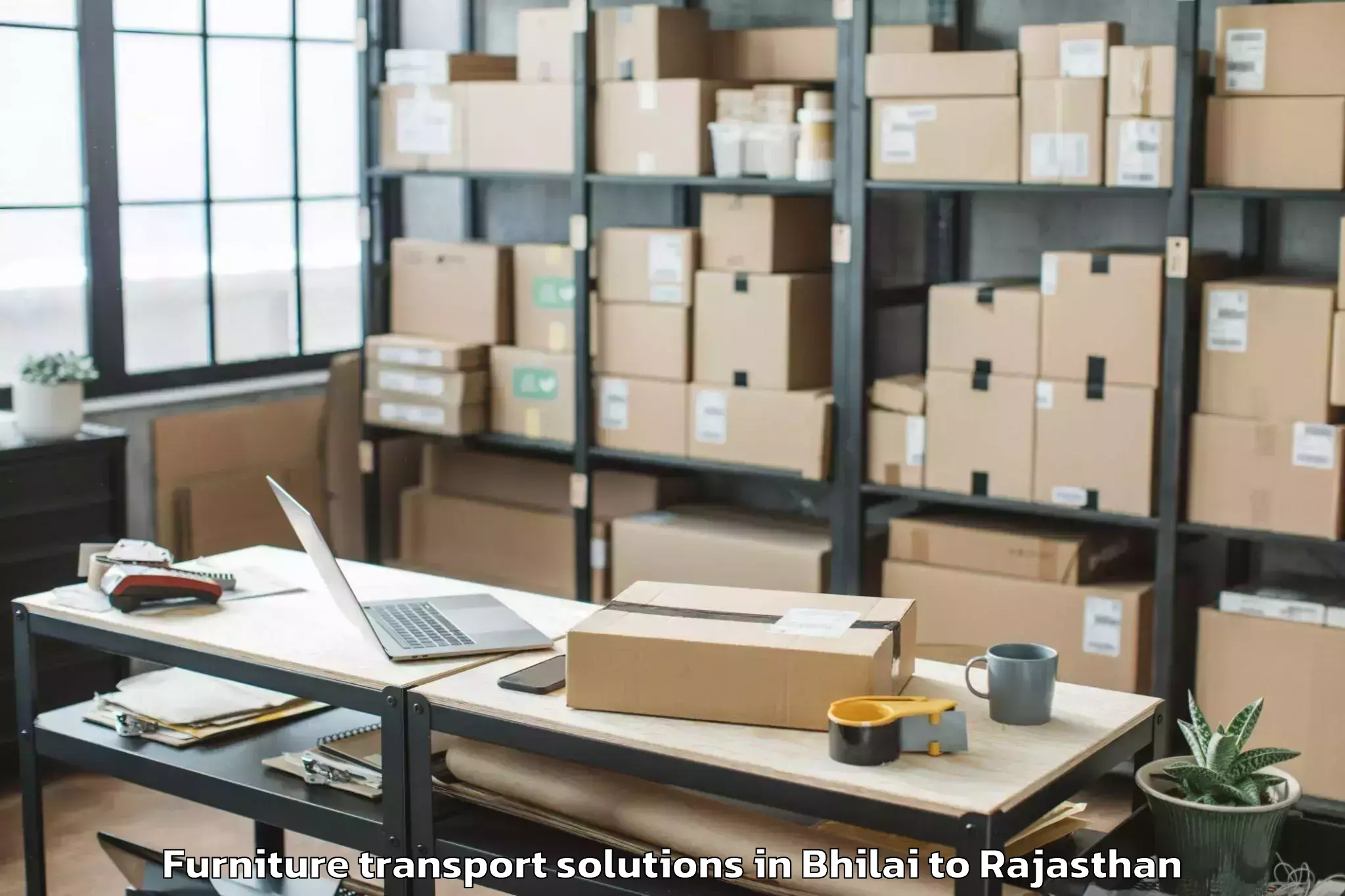 Affordable Bhilai to Bhasawar Furniture Transport Solutions